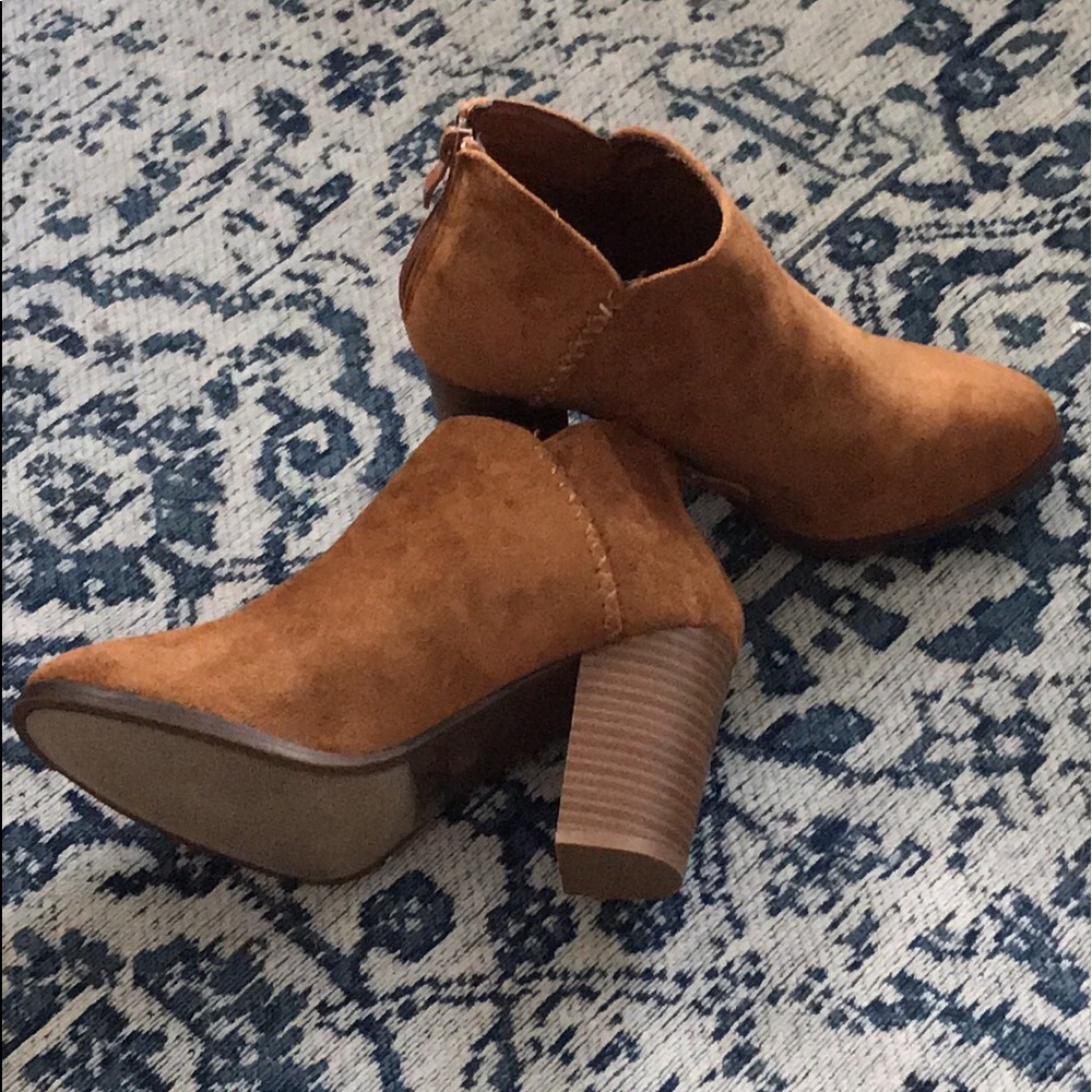 Camel Suede Booties
